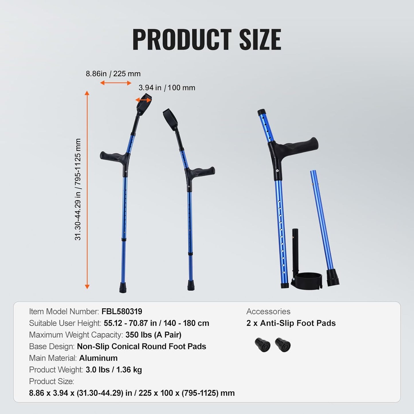 Forearm Crutches for Adults